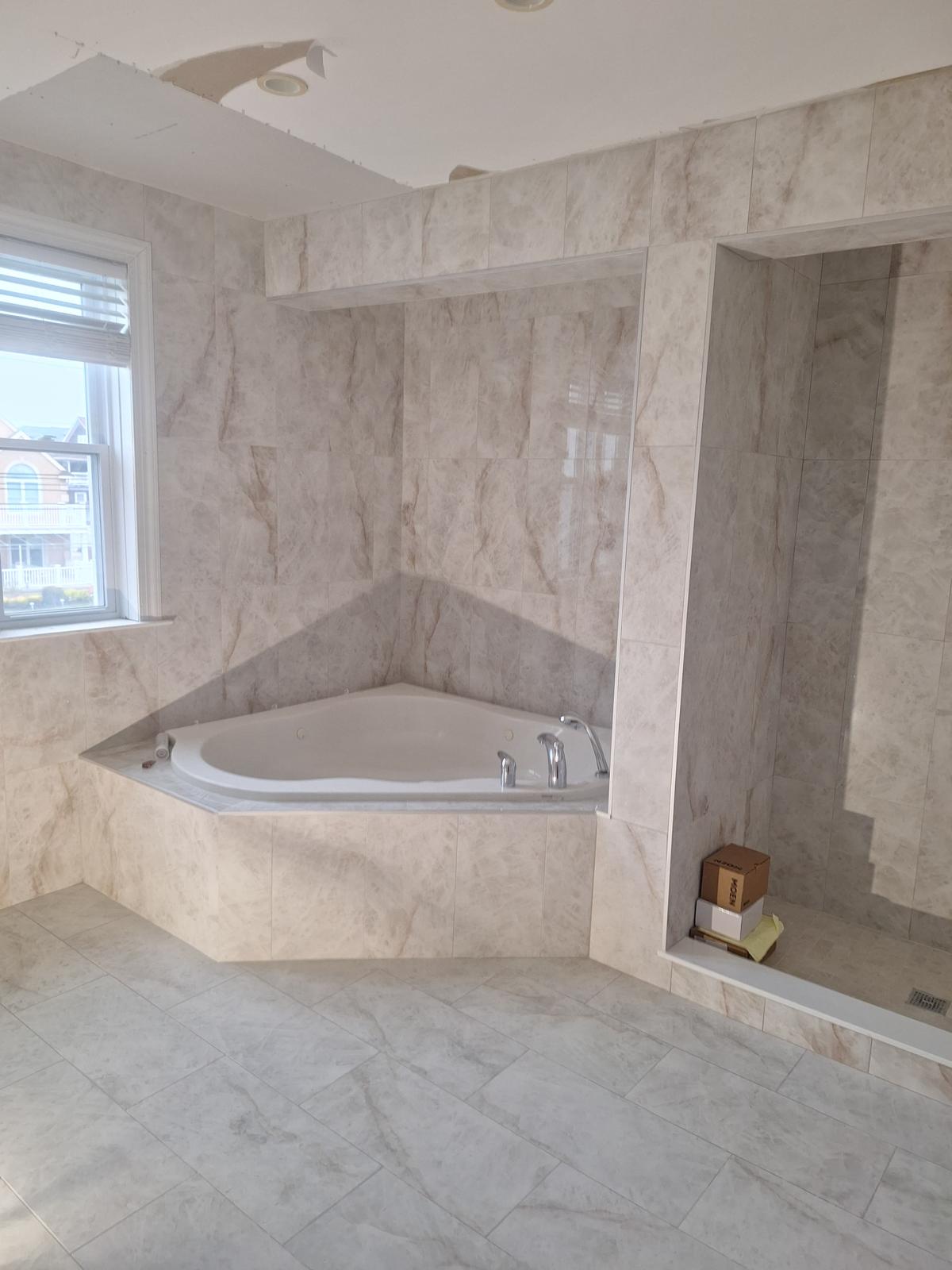 Corner Tub Master Suite — Tile Installation in Bucks County, PA