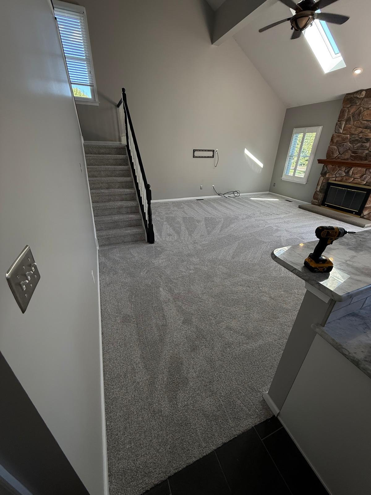 Great Room & Stair Carpet — Carpet Installation in Levittown, PA