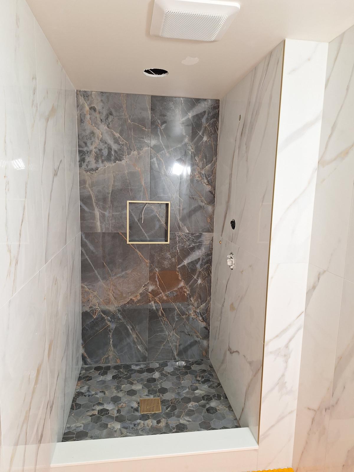 Walk-In Shower Feature Wall — Tile Installation in Newtown, PA