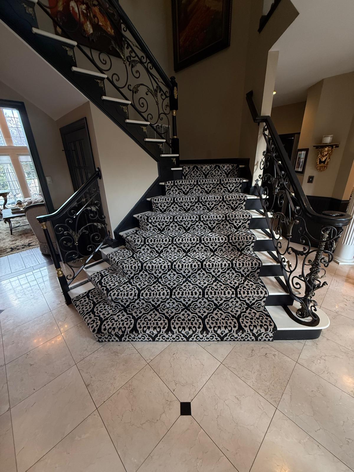 Designer Stair Runner — Carpet Installation in Newtown, PA